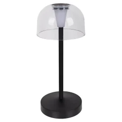 Näve Lot de 2 lampes de table LED rechargeables 'Gomba' pour l'extérieur et l'intérieur, en métal et plastique noir , hauteur 18,5 cm