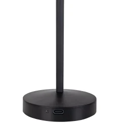 Näve Lot de 2 lampes de table LED rechargeables 'Gomba' pour l'extérieur et l'intérieur, en métal et plastique noir , hauteur 18,5 cm