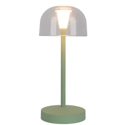 Näve Baladeuse-Lot de 2 lampes de table LED rechargeables 'Gomba' pour l'extérieur et l'intérieur, en métal et plastique menthe, hauteur 18,5 cm