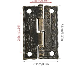 Deko Paumelle De Porte, Meuble Et Fenêtre-Lot de 20 mini charnières de porte rétro en bronze antique pour boîtiers en bois, armoires, boîtes à bijoux