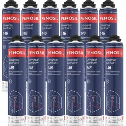 Penosil Lot de 12 Mousses polyuréthanes Universal Gunfoam 146 pistolable 690ml