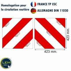 Lem Select Panneau De Signalisation-Lot de 2 panneaux carrés 423x423mm en aluminium homologué
