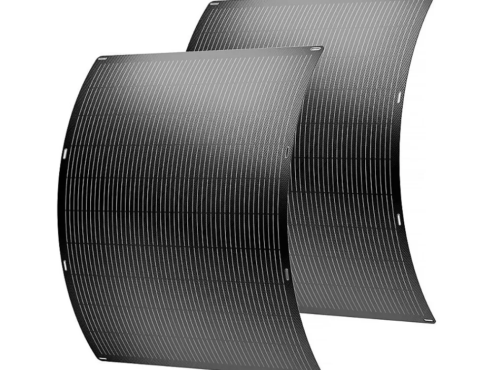Viva Green Lot de 2 panneaux solaire plug and play flexible w "Urban center" Noir