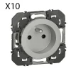 Legrand Lot De 10 Prises De Courant 2p+t À Puits Dooxie 16a Finition Alu