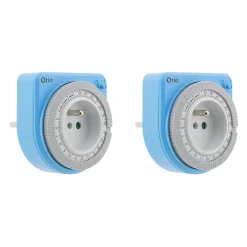Otio Prise Étanche-Lot de 2 programmateurs mécaniques - Bleu -