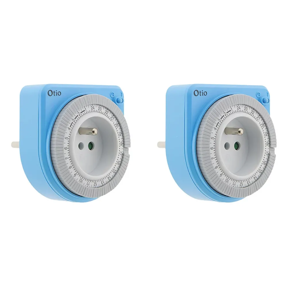 Otio Prise Étanche-Lot de 2 programmateurs mécaniques - Bleu -