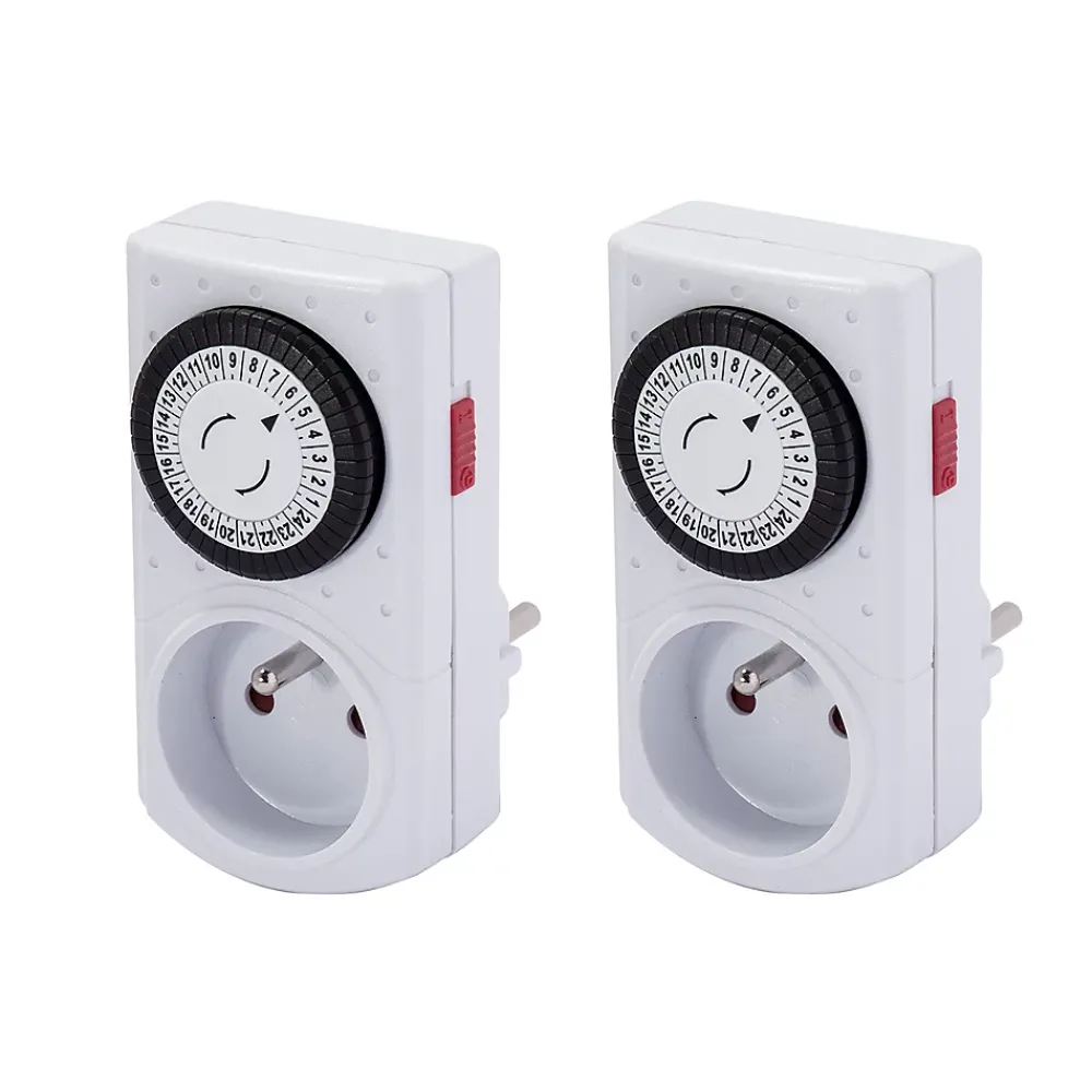 Chacon Prise Étanche-Lot de 2 programmateurs mécaniques 3500W -
