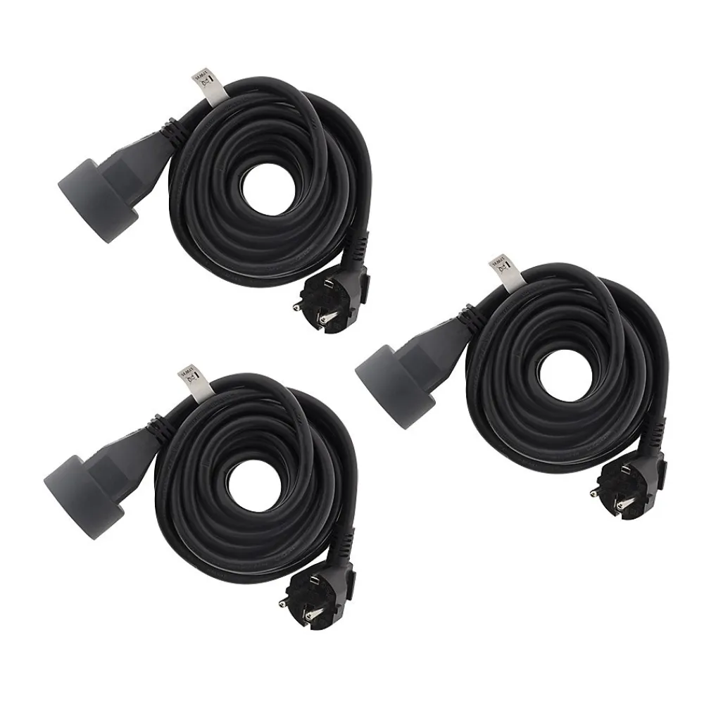 Zenitech Rallonge Électrique-Lot de 3 prolongateurs 16A HO5VV-F 3G1,5mm² - Noir 3m -