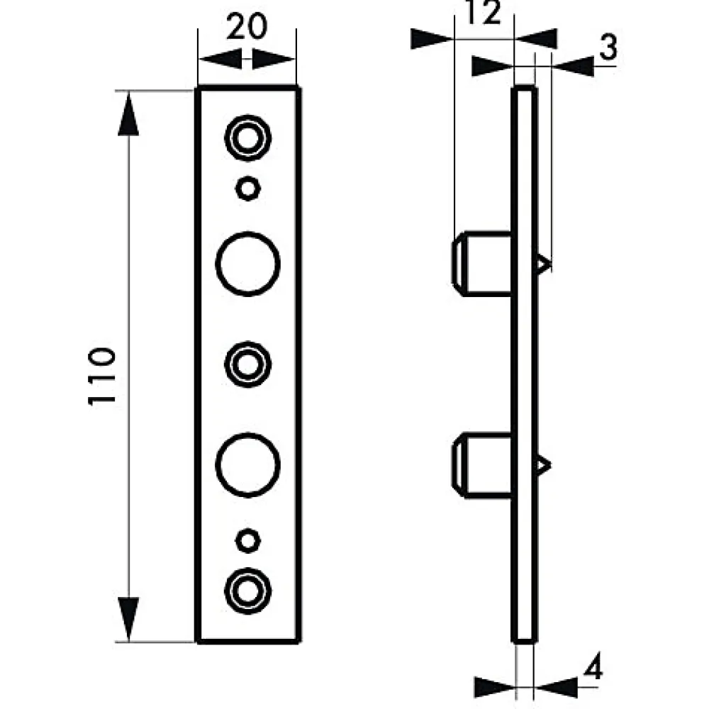 Thirard Patte De Fixation-Lot de 2 protège-gonds, acier zingué -