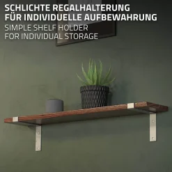 Ml-Design Equerre De Fixation-Lot de 4 équerre d'Etagere murale équerre fixation en métal gris