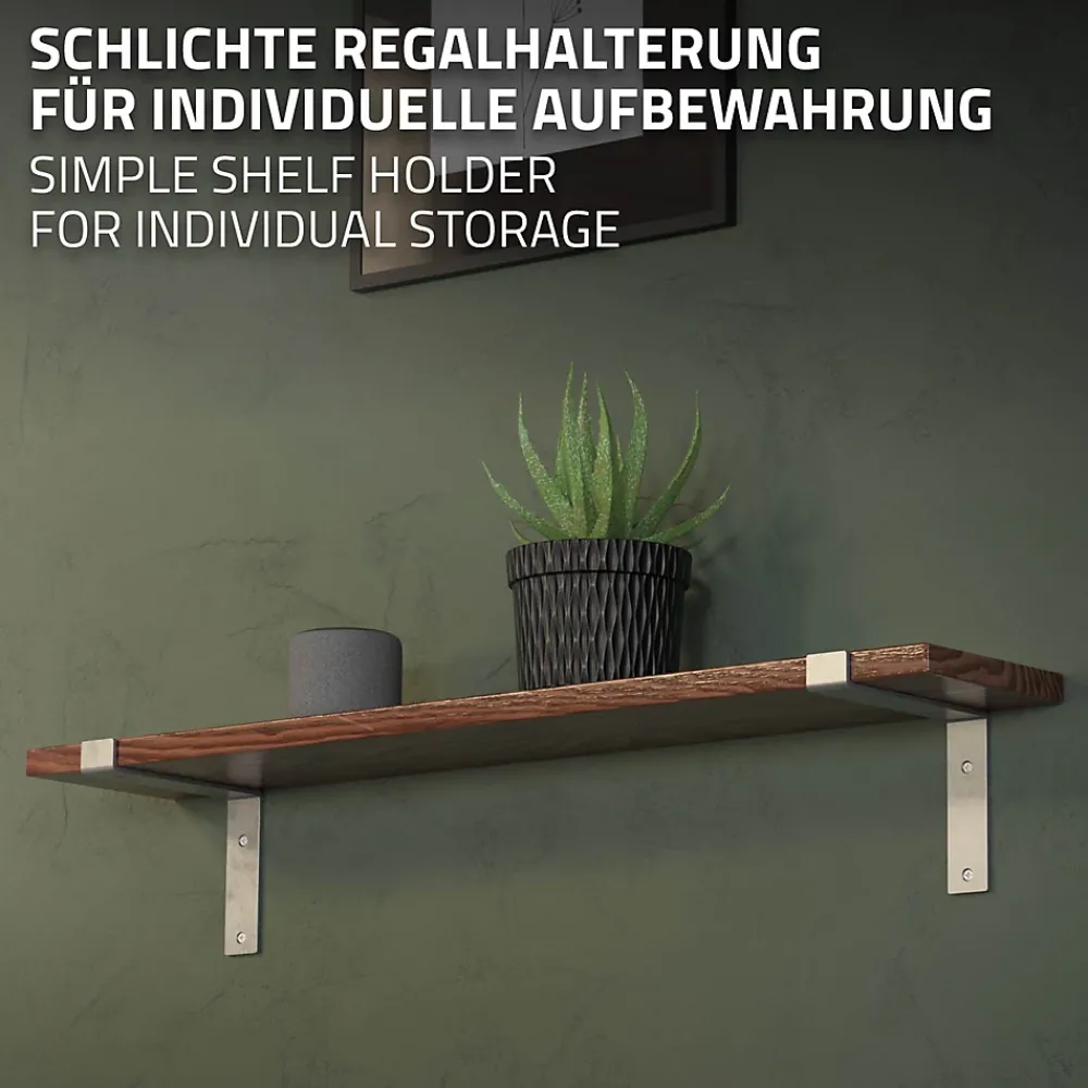 Ml-Design Equerre De Fixation-Lot de 4 équerre d'Etagere murale équerre fixation en métal gris