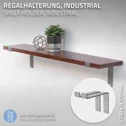 Ml-Design Equerre De Fixation-Lot de 4 équerre d'Etagere murale équerre fixation en métal gris