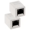 Zenitech Fiche Électrique-Lot de 2 raccords RJ45 F/F CAT6 - Blanc -