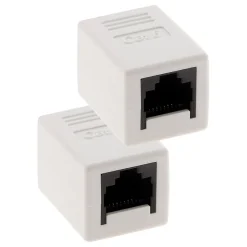 Zenitech Fiche Électrique-Lot de 2 raccords RJ45 F/F CAT6 - Blanc -