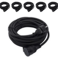 Chacon Rallonge Électrique-Lot de 6 rallonges 1x16A - 3500W - 10m - Noir -