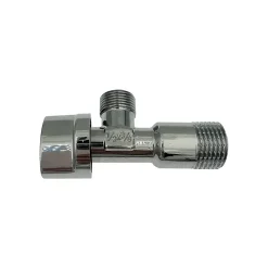 Monmobilierdesign Lot de 1 Robinet vanne d'angle chrome avec rosace 1/2" x 3/8"