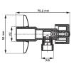 Monmobilierdesign Lot de 5 Robinet vanne d'angle chrome avec rosace 1/2" x 3/8"