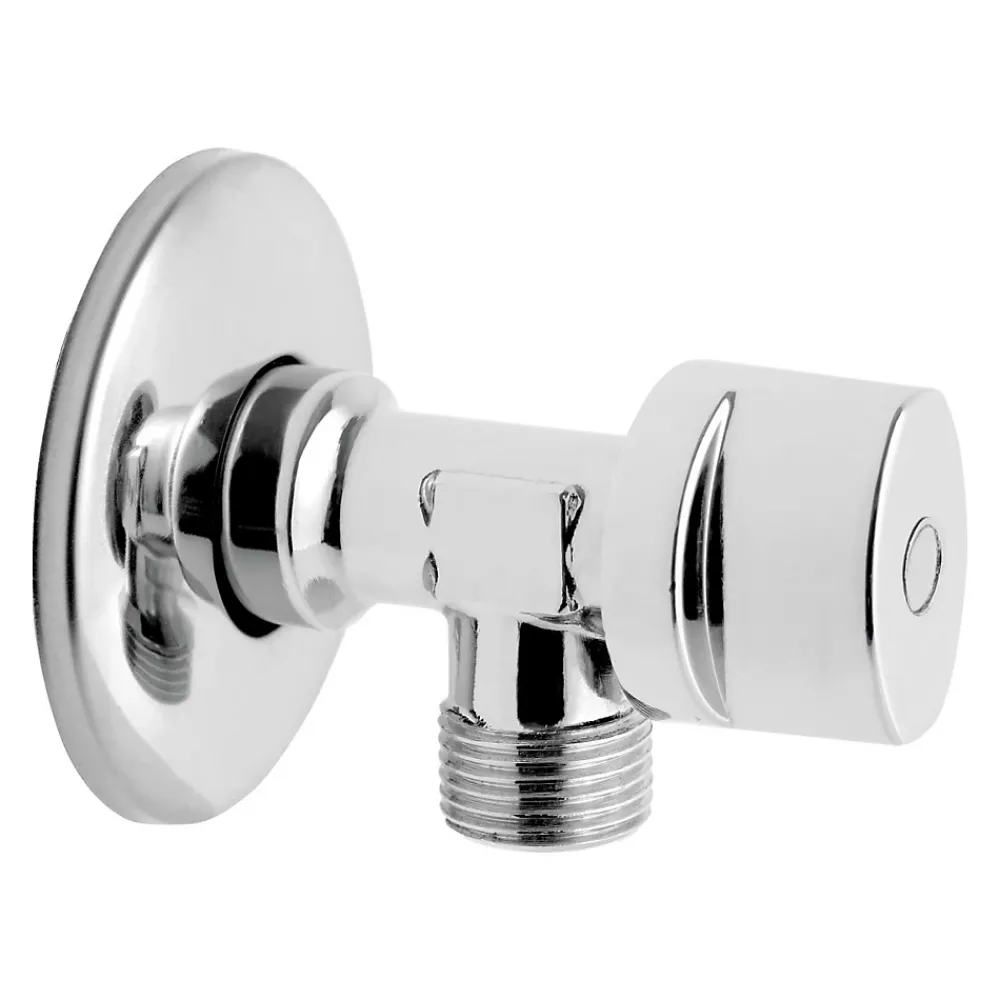 Monmobilierdesign Lot de 5 Robinet vanne d'angle chrome avec rosace 1/2" x 3/8"