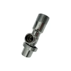 Monmobilierdesign Alimentation Pour Machine À Laver-Lot de 3 Robinet vanne d'angle chrome avec rosace 1/2