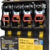 Caterpillar Sangle-LOT DE 4 SANGLES D' ARRIMAGE A CLIQUET AVEC CROCHETS
