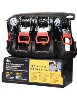 Caterpillar Sangle-LOT DE 4 SANGLES D' ARRIMAGE A CLIQUET AVEC CROCHETS