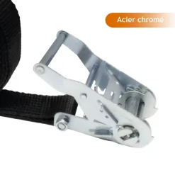 Linxor Lot de 2 sangles d'arrimage à cliquet - 35 mm x 7 m - Noir -