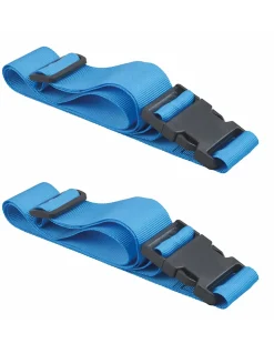 Thirard Sangle-Lot de 2 sangles de serrage, 1.80m à boucle plastique, bleu -
