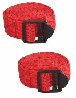 Thirard Sangle-Lot de 2 sangles de serrage, 1.80m à boucle plastique, rouge -