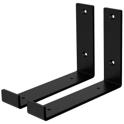 Ml-Design Lot de 2 support d'Etagere murale équerre fixation en métal noir