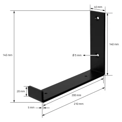 Ml-Design Equerre De Fixation-Lot de 4 support d'Etagere murale équerre fixation en métal noir