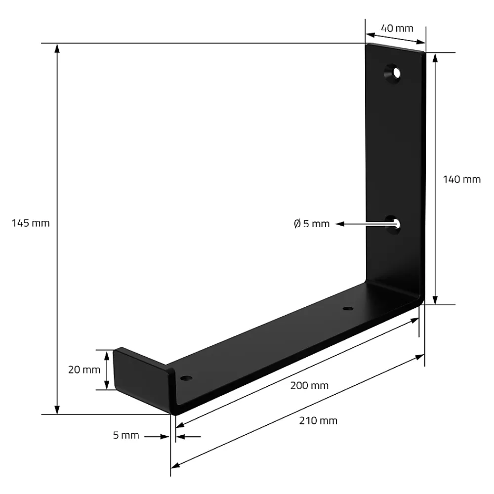 Ml-Design Equerre De Fixation-Lot de 4 support d'Etagere murale équerre fixation en métal noir