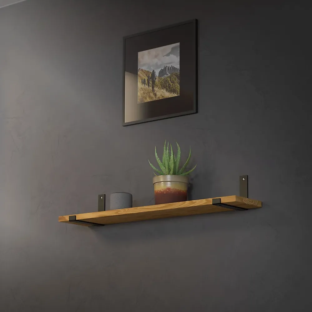 Ml-Design Equerre De Fixation-Lot de 4 support d'Etagere murale équerre fixation en métal noir