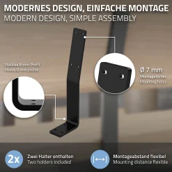 Ml-Design Lot de 2 supports de dossier en acier à visser pour siège banc lit 345x90x50 mm