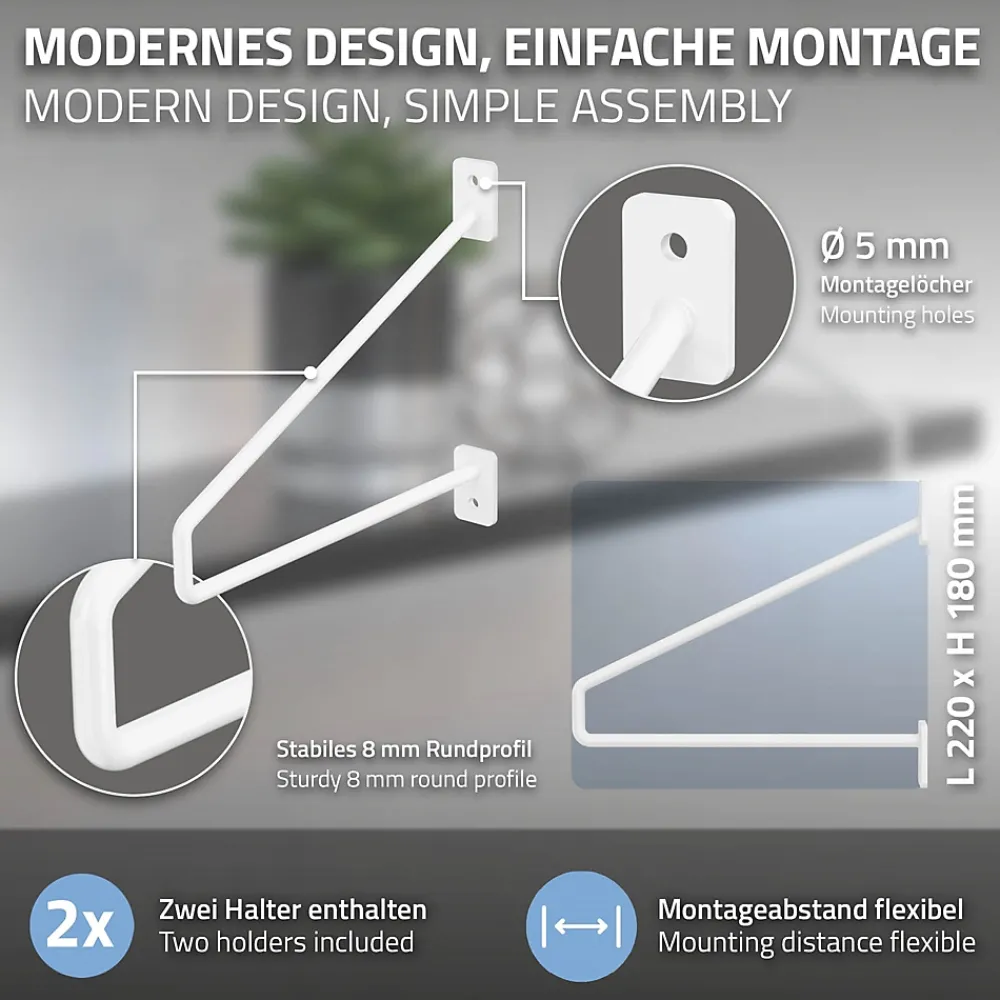 Ml-Design Equerre De Fixation-Lot de 2 supports d'Etagere murale console décorative en acier