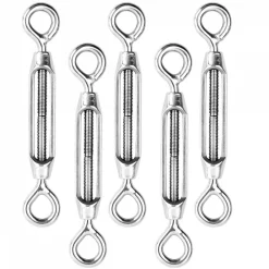 Linxor Lot de 5 tendeurs de fil réglables en acier inoxydable - Double oeillets - M5 -
