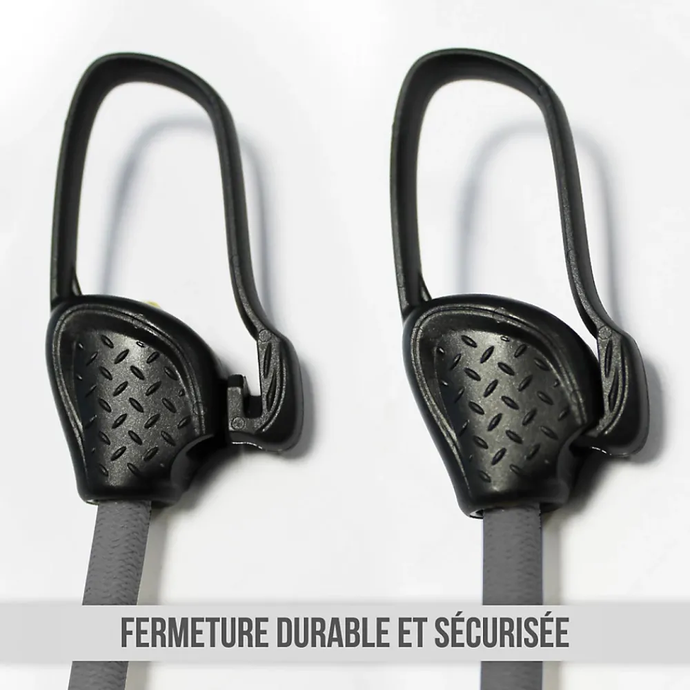 Linxor Lot de 10 tendeurs sandows sécurisés et normés - Gris -