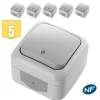 Viko By Panasonic Lot de 5 va et vient étanche IP54 - - Gris - NF