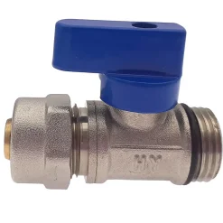 Monmobilierdesign Lot de 10 Vanne à bille sphérique 1/2"x16 pour tube PER diam16 Bleu