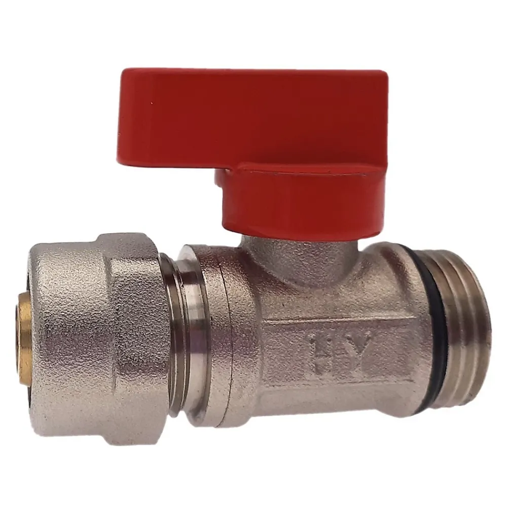 Monmobilierdesign Vanne D'Arrêt-Lot de 1 Vanne à bille sphérique 1/2"x16 pour tube PER diam16 Rouge