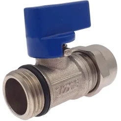 Monmobilierdesign Vanne D'Arrêt-Lot de 1 Vanne à bille sphérique 1/2"x16 pour tube PER diam16 Bleu