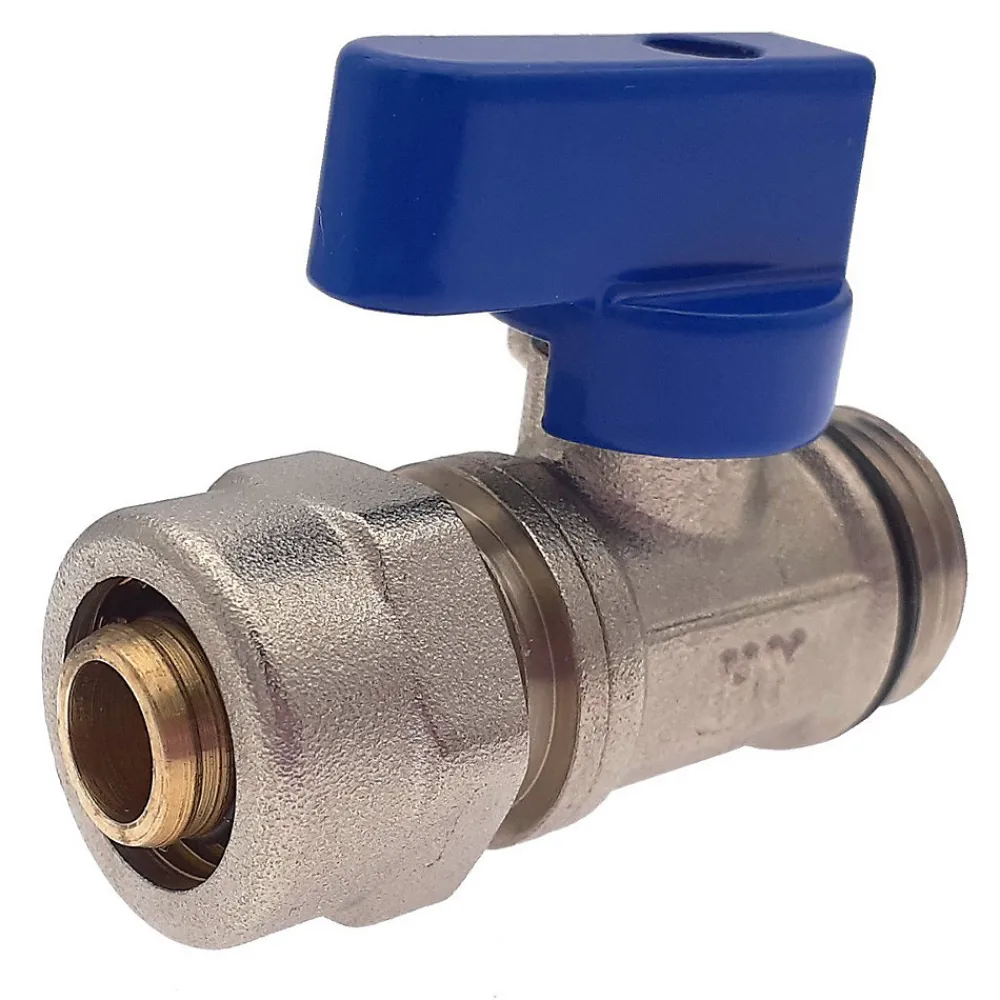 Monmobilierdesign Vanne D'Arrêt-Lot de 5 Vanne à bille sphérique 1/2"x16 pour tube PER diam16 Bleu