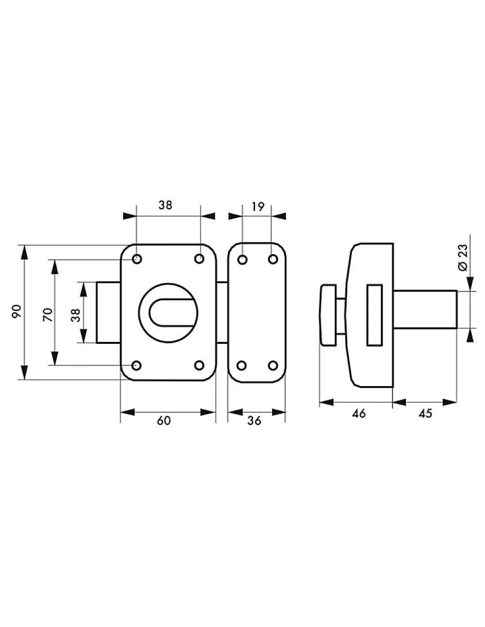 Thirard Verrou De Porte-Lot de 2 verrous à bouton Apache pour porte d'entrée, cylindre 45mm, acier, 3 clés/verrou, époxy or -