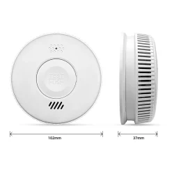 Kyf Détecteur De Fumée|Détecteur De Fumée, Gaz Et Protection Incendie-Lot de 2 x Détecteur de fumée CE EN14604 - Pile 3 ans remplaçable incluse + Kits de fixation magnétique
