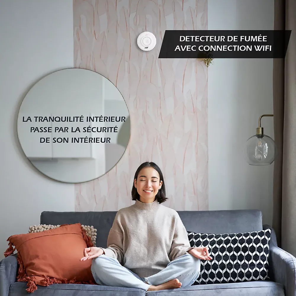 Kyf Détecteur De Fumée|Détecteur De Fumée-Lot de 2x Détecteur de fumée CE Pile 10 ans scellée connecté Wifi