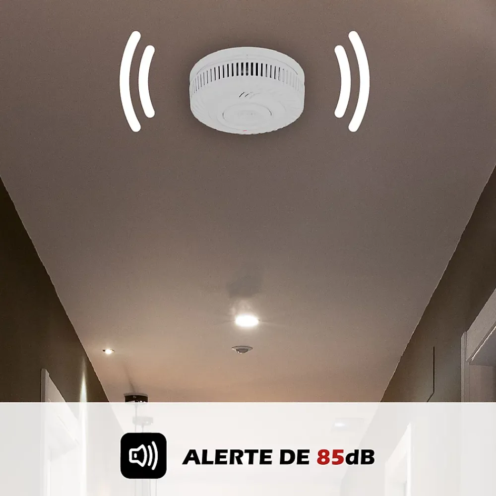 Kyf Détecteur De Fumée|Détecteur De Fumée-Lot de 2x Détecteur de fumée CE Pile 10 ans scellée connecté Wifi