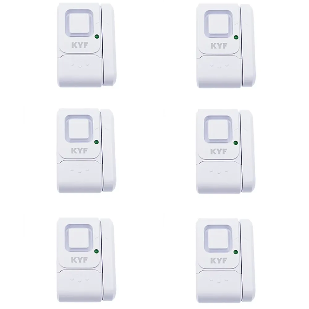 Kyf Lot de 6 x Mini alarme fenêtre/porte (Avec fonction carillon)