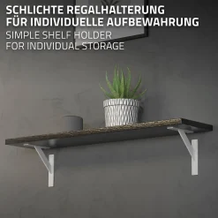 Ml-Design Equerre De Fixation-Lot 2 Equerres d'Etagere suspendue support mural en aluminium