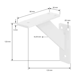 Ml-Design Equerre De Fixation-Lot 2 Equerres d'Etagere suspendue support mural en aluminium