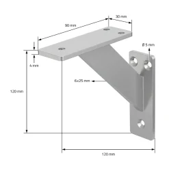 Ml-Design Lot 2 Equerres d'Etagere suspendue support mural en aluminium