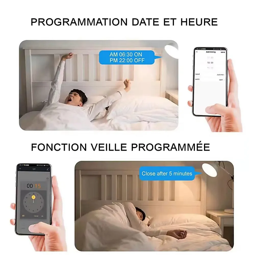 Somlife Commande De L'Éclairage-Lot 3 Interrupteurs intelligent WiFi 16A MiniSmart Switch Wi-Fi connecté,application Tuya/SmartLife,Alexa,Google Home